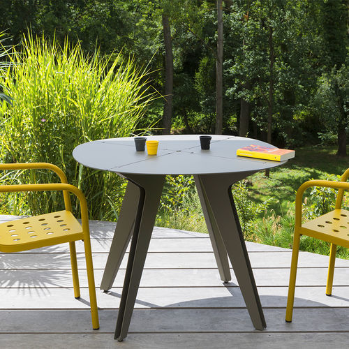 Tavolo da pranzo contemporaneo - Loom - Matière Grise - in alluminio / con supporto in alluminio / quadrato