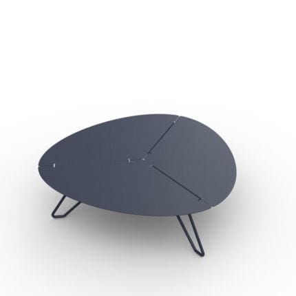 Tavolino basso contemporaneo - LOOM - Matière Grise - in alluminio / con supporto in alluminio / triangolare