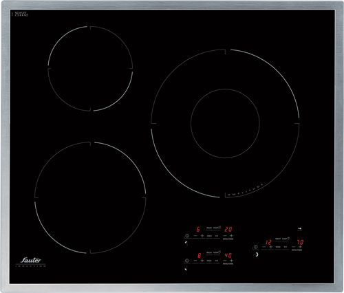 Piano cottura in vetroceramica - STI864X - Sauter - a induzione / 3 fuochi / da incasso