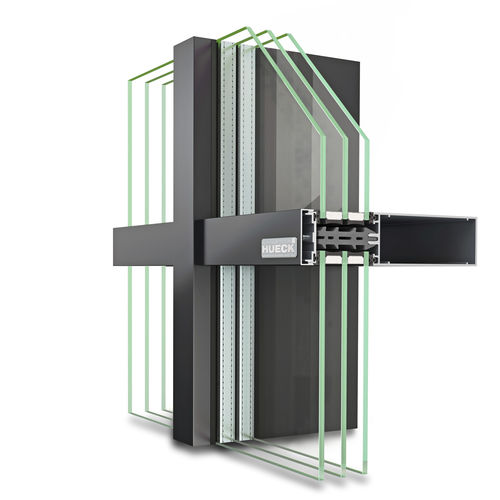 Facciata continua a montanti e traversi - TRIGON 50 - Hueck System GmbH & Co. KG - in alluminio e vetro / con isolamento integrato