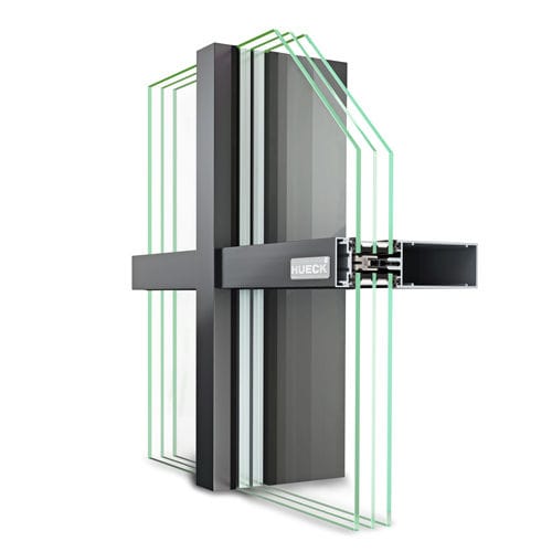 Facciata continua a montanti e traversi - TRIGON FS 040 - Hueck System GmbH & Co. KG - in alluminio e vetro / con isolamento integrato / acustica