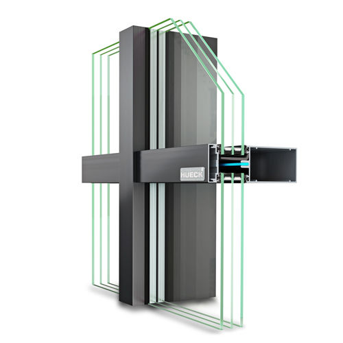 Facciata continua a montanti e traversi - TRIGON FS 050 - Hueck System GmbH & Co. KG - in alluminio e vetro / con isolamento integrato / acustica