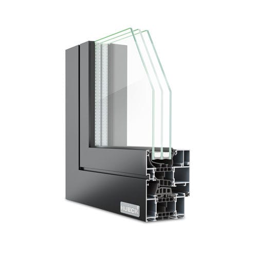 Finestra in alluminio - LAMBDA WS 075 - Hueck System GmbH & Co. KG - scorrevole / a tripli vetri / nera