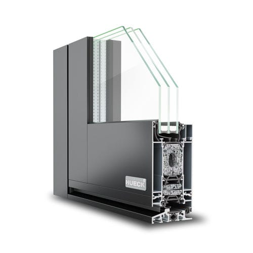 Profilato per porte in alluminio - LAMBDA DS 075 - Hueck System GmbH & Co. KG - termoisolante / antirapina / a prova di vento