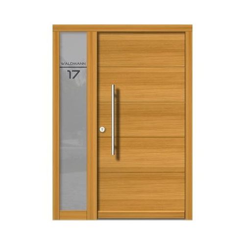 Porta d'ingresso - MODERN : H107+ST - M SORA - in legno / battente / semivetrata