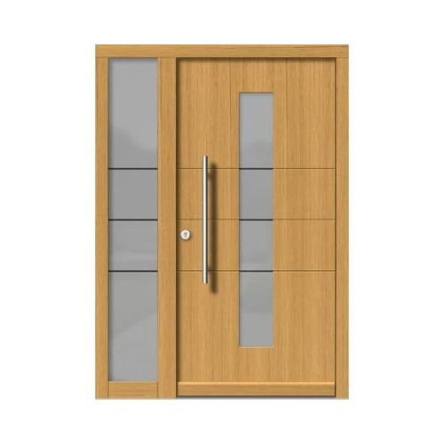 Porta d'ingresso - MODERN : H147+ST - M SORA - in legno / battente / semivetrata