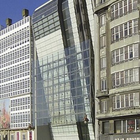 Frangisole in acciaio inossidabile - FUNDACION CAIXA GALICIA, LA CORUNA - SPAIN - Design Factory cmb - per facciata / verticale
