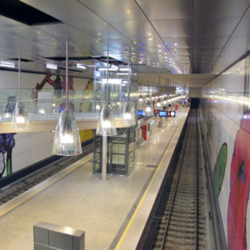 Pannello strutturale in acciaio inossidabile - U-BAHNHOF MOOSBACH - Design Factory cmb - per controsoffitto / da parete / per rivestimento di facciata