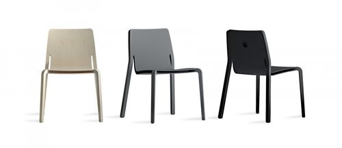 Sedia contemporanea - LAYER - mitab - da interno / in legno / impilabile