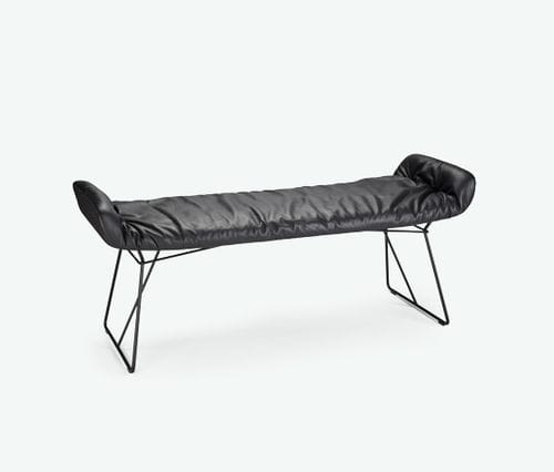 Panca contemporanea - LEYA - FREIFRAU - in pelle / in tessuto / imbottita