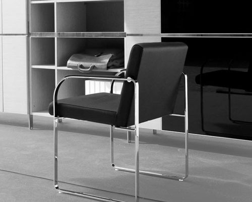 Sedia contemporanea - LLOYD - JMM - da interno / in pelle / con supporto in metallo