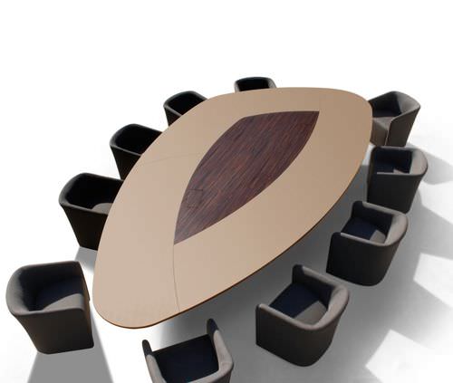Tavolo da riunione contemporaneo - ALMOND - JMM - in legno / in vetro / in metallo
