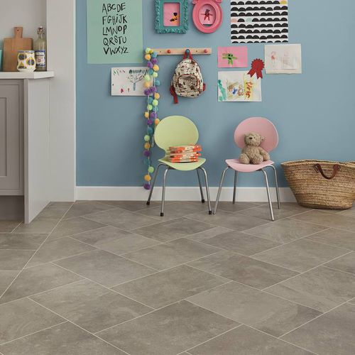 Pavimento in vinile - RUBENS : GREY RIVEN SLATE - Designflooring - da interno / residenziale / a quadrotte