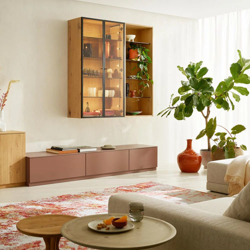 Parete attrezzata per soggiorno contemporanea - RUUM - ANREI - Reisinger GmbH - in rovere / in noce / in faggio