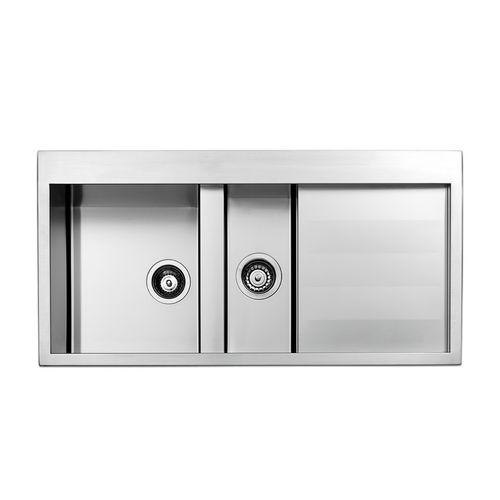 Lavello a 2 vasche - AMALTHEA : SQ1002I - Apell S.p.A. - con gocciolatoio / in acciaio inossidabile / da incasso