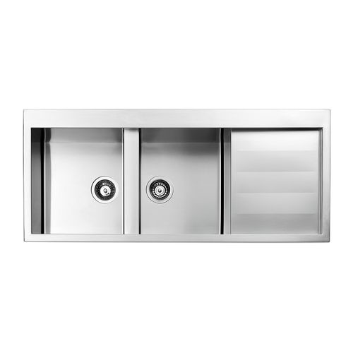 Lavello a 2 vasche - AMALTHEA : SQ1162I - Apell S.p.A. - con gocciolatoio / in acciaio inossidabile / da incasso