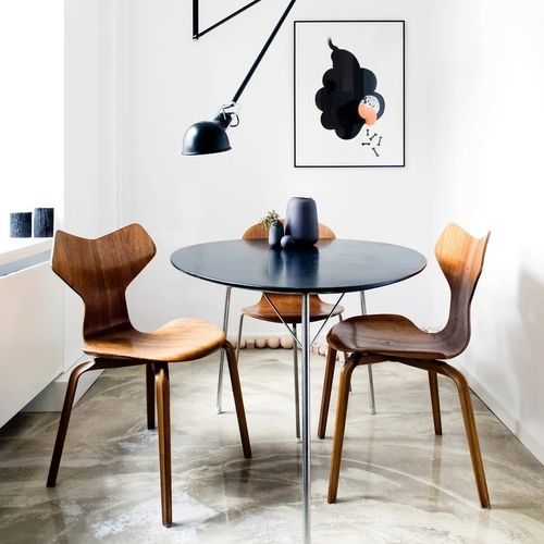 Sedia in stile vittoriano - GRAND PRIX™ - Fritz Hansen - da interno / in acciaio cromato / in pelle