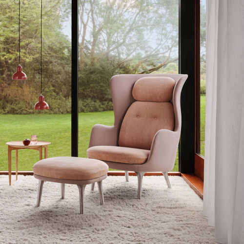 Poltrona contemporanea - RO™ - Fritz Hansen - in tessuto / con poggiatesta / con poggiapiedi