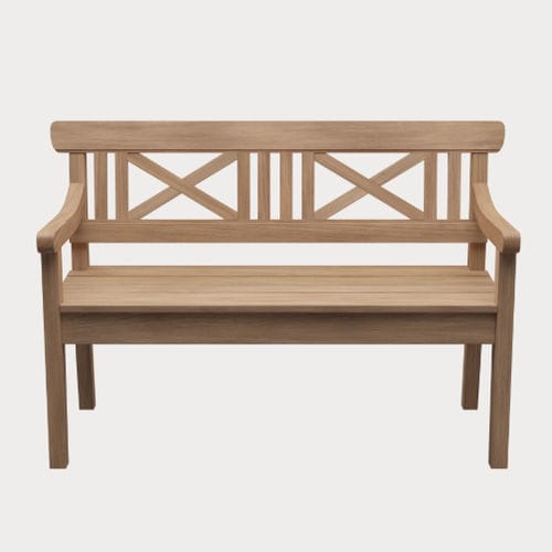 Panca contemporanea - DRACHMANN - Fritz Hansen - in legno massiccio / in teak / con schienale
