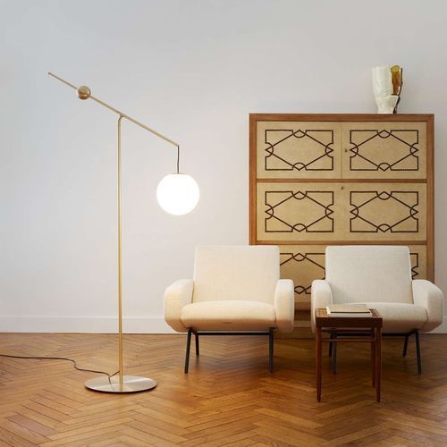 Lampada da terra - Malamata - LUCEPLAN - in acciaio / in vetro soffiato / contemporanea
