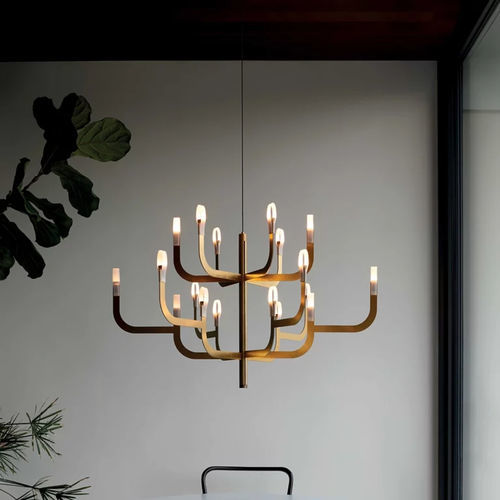 Lampadario contemporaneo - J-us - LUCEPLAN - in policarbonato / in alluminio / in rame