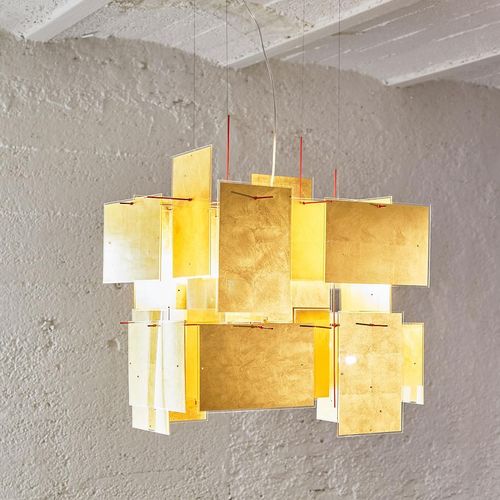 Lampada a sospensione - 1000 KARAT BLAU - INGO MAURER - in vetro acrilico / in oro / contemporanea