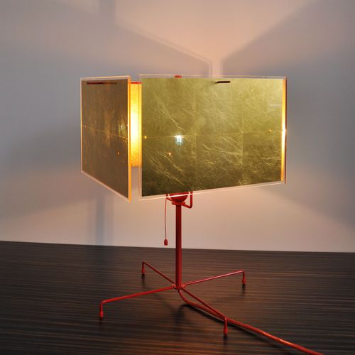 Lampada da tavolo - 24 KARAT BLAU T - INGO MAURER - in metallo / in vetro acrilico / in oro