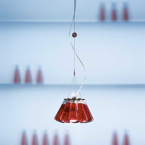 Lampada a sospensione - CAMPARI LIGHT - INGO MAURER - in metallo / in vetro / in sughero