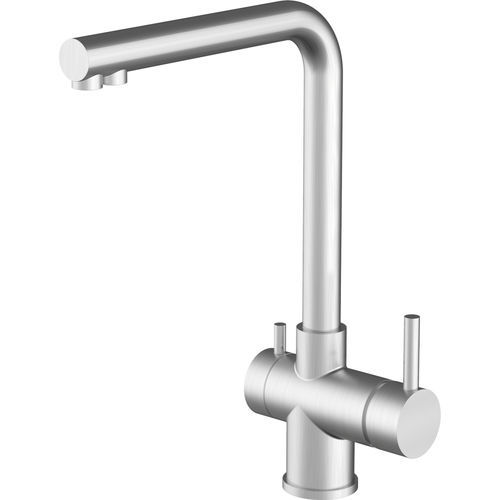 Miscelatore doppio comando da appoggio - 3 way Glass - F.lli Barazza Srl - in acciaio inossidabile / da cucina / 1 foro