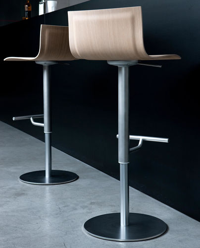 Sedia alta contemporanea - THIN - Lapalma - da interno / in pelle / in legno compensato