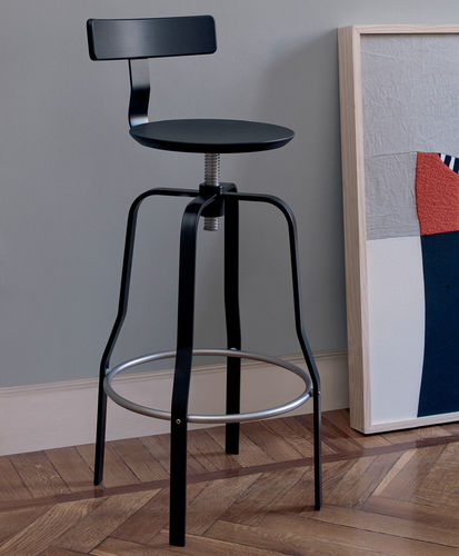 Sedia alta contemporanea - GIRO - Lapalma - da interno / in pelle / in legno compensato