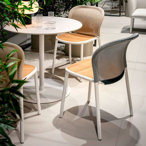 Sedia contemporanea - IDA - Lapalma - da giardino / in iroko / con supporto in alluminio laccato