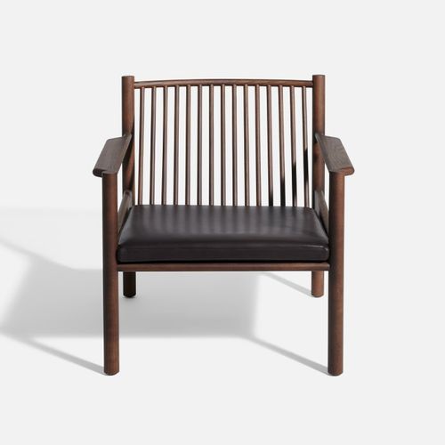 Poltrona design scandinavo - Ava  - DePadova - in pelle / in legno massiccio / in frassino