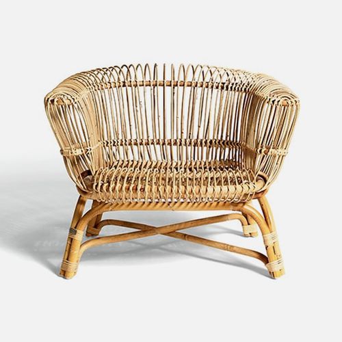 Poltrona vintage - Silvia - DePadova - in rattan / in rattan / rossa