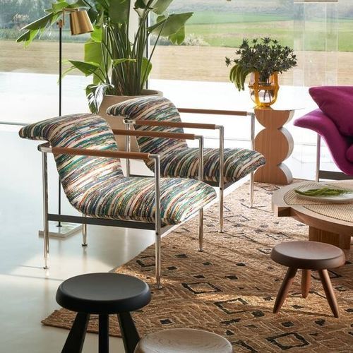 Poltrona contemporanea - ESOSOFT - Cassina - in tessuto / in acciaio / con poggiatesta