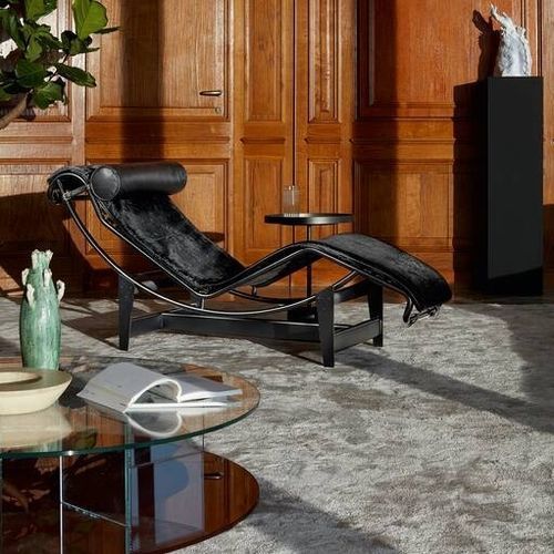 Chaise longue contemporanea - 004 1C/4C/1T/1P/_N - Cassina - in pelle / in acciaio cromato / 1 posto