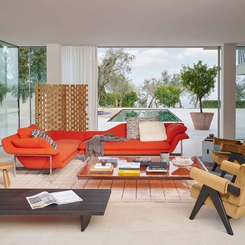 Tavolino basso contemporaneo - ESOSOFT  - Cassina - in vetro / in marmo / con supporto in alluminio