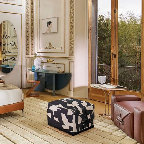 Pouf contemporaneo - SOMEWHERE EL - S - Cassina - in pelle / quadrato / con rivestimento rimovibile