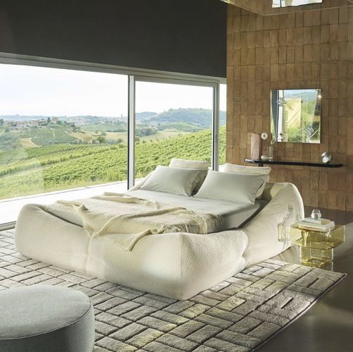 Letto matrimoniale - MON-NID - Cassina - contemporaneo / con base contenitore / in tessuto
