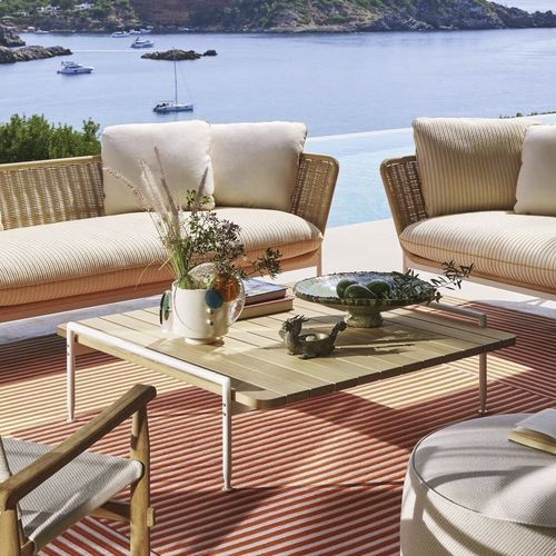 Tavolino basso contemporaneo - ESOSOFT - Cassina - in iroko / con supporto in acciaio inossidabile / con supporto in acciaio termolaccato