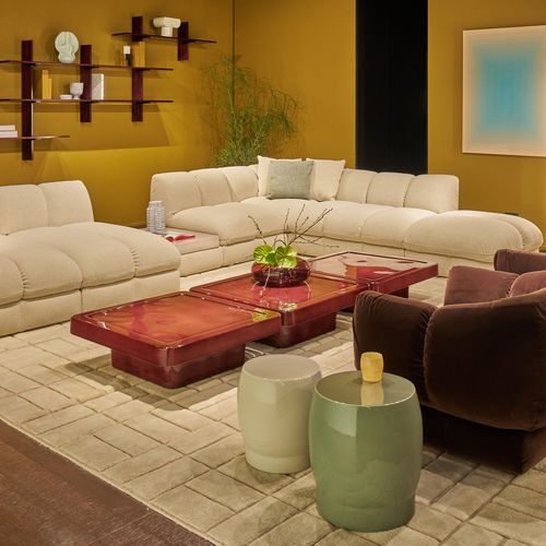 Tavolino basso contemporaneo - ARDYS - Cassina - in cemento / con supporto in calcestruzzo / rettangolare