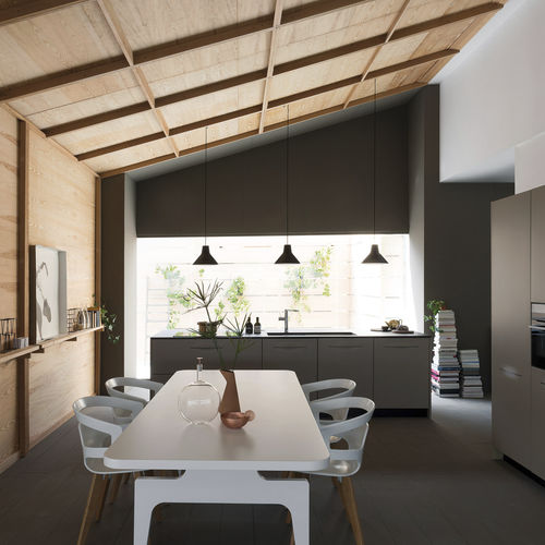 Cucina contemporanea - PAMPA  - SCHIFFINI - in legno / con isola / con maniglia integrata