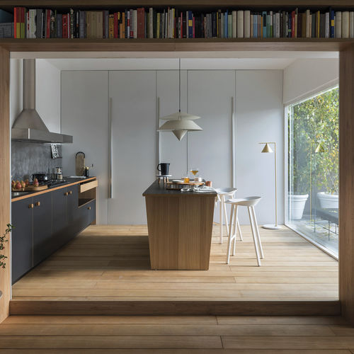 Cucina contemporanea - LEPIC NERO INGO - SCHIFFINI - in legno / con isola / con impugnature