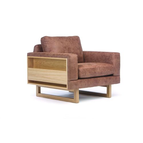 Poltrona contemporanea - LIBERIA  - Woodman Ltd. - in tessuto / in rovere / per cuscini