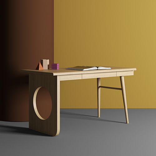 Scrivania contemporanea - BAU - Woodman Ltd. - in rovere / con contenitore