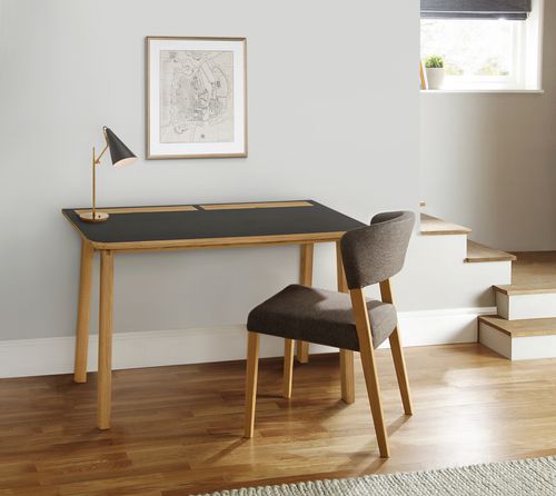 Scrivania contemporanea - KOTA - Woodman Ltd. - in rovere / in pelle / in linoleum
