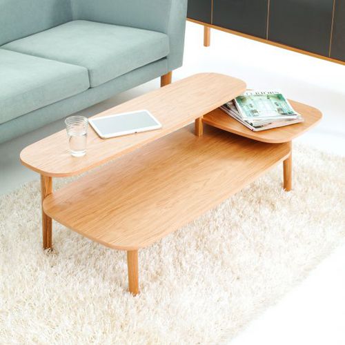 Tavolino basso contemporaneo - EICHBERG - Woodman Ltd. - impiallacciato in legno / con supporto in quercia / per uso residenziale