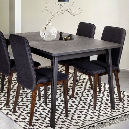 Tavolo da pranzo contemporaneo - SKAGEN - Woodman Ltd. - in legno tinto / in metallo / con supporto in quercia
