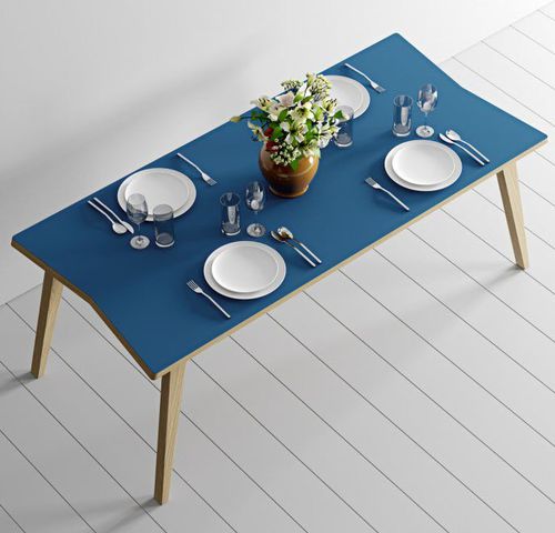 Tavolo da pranzo contemporaneo - ARROW - Woodman Ltd. - in linoleum / con supporto in legno impiallacciato / rettangolare
