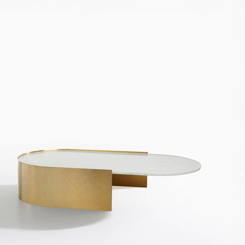 Tavolino basso contemporaneo - GUASTALLA - IOC project partners - in vetro / in rovere / in legno laccato opaco